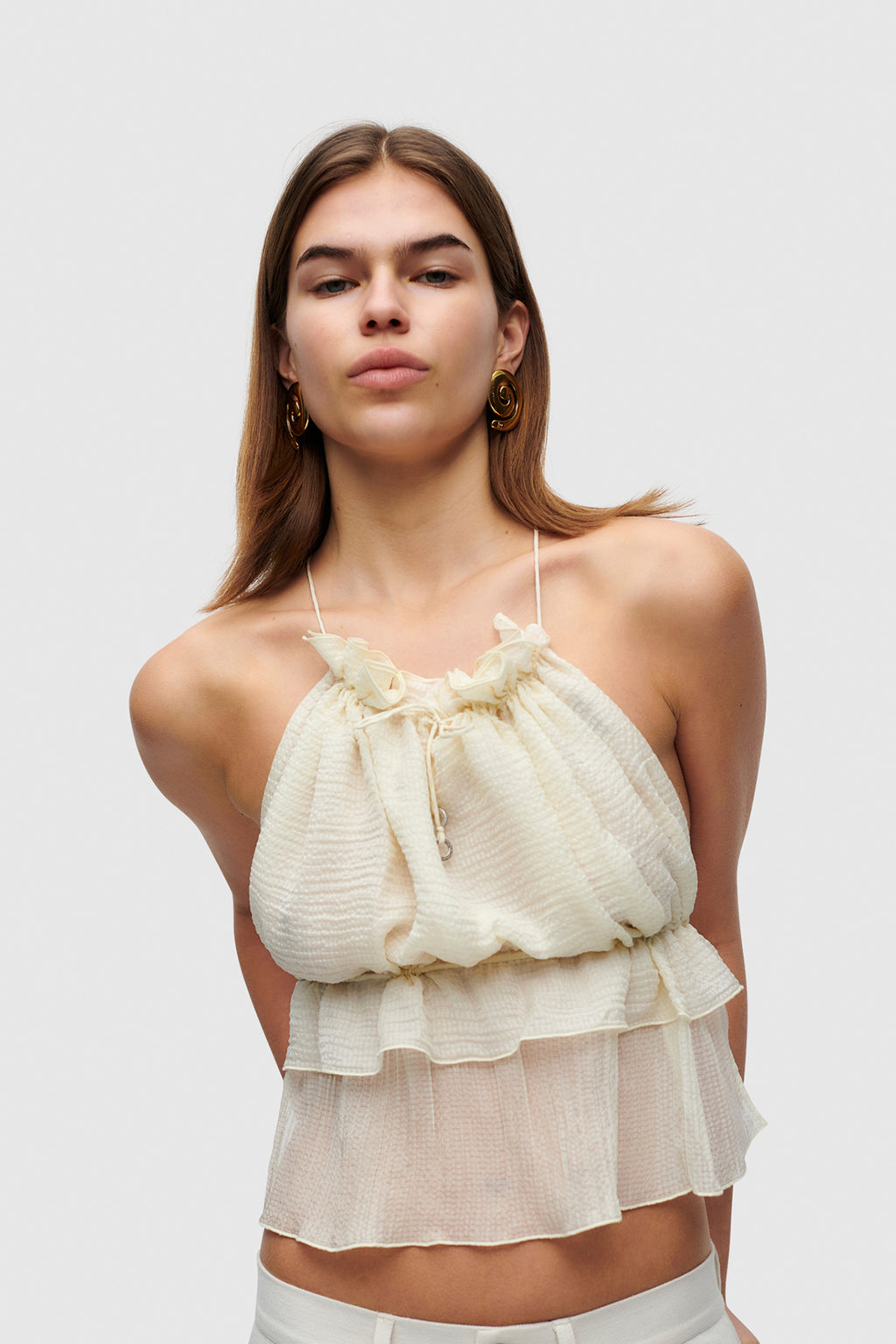 Ivory String Silk Top