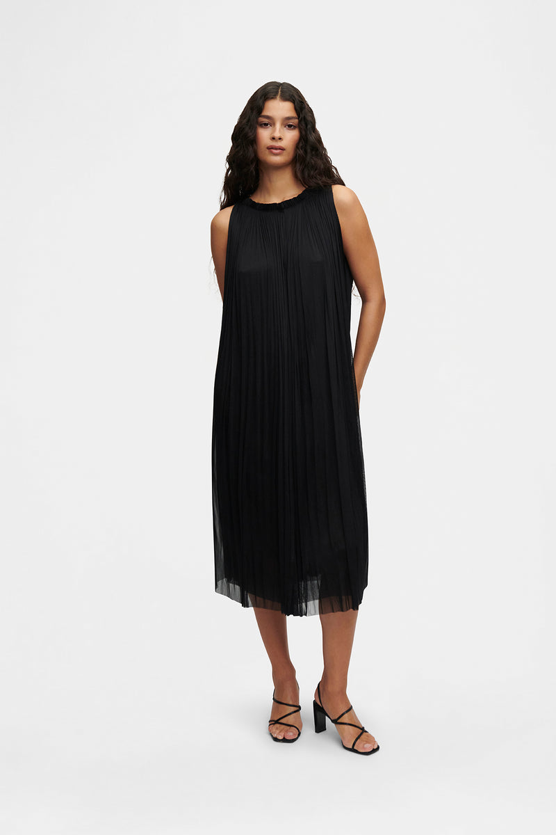 Silk Tulle Halter Dress