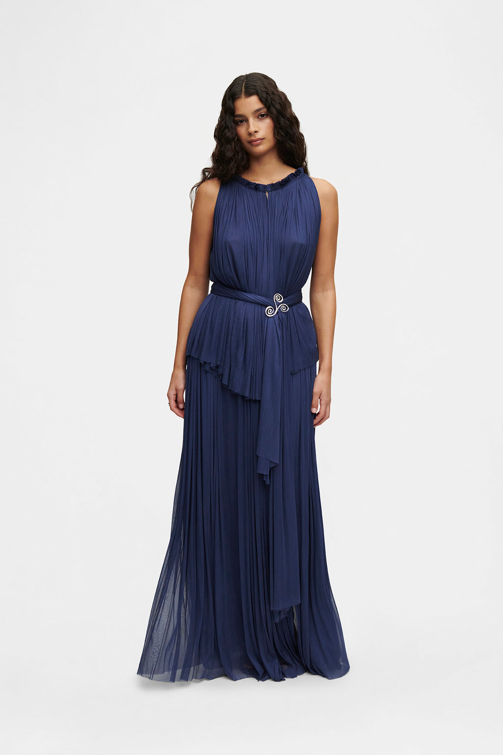 Ocean Blue Silk Tulle Skirt