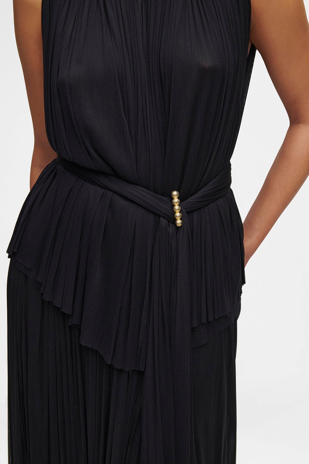 Black Silk Tulle Halter Top