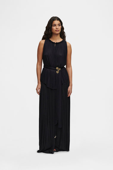 Black Silk Halter Set, skirt and halter top in 100% Grade 6A mulberry silk, image 4, HANNE BLOCH