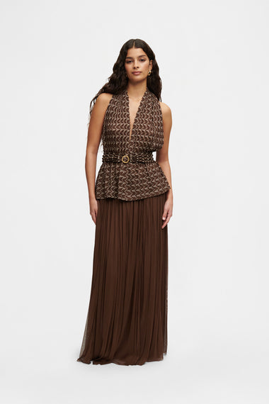 Chocolate Silk Tulle Skirt, floor-length 100% Grade 6A mulberry silk tulle, HANNE BLOCH