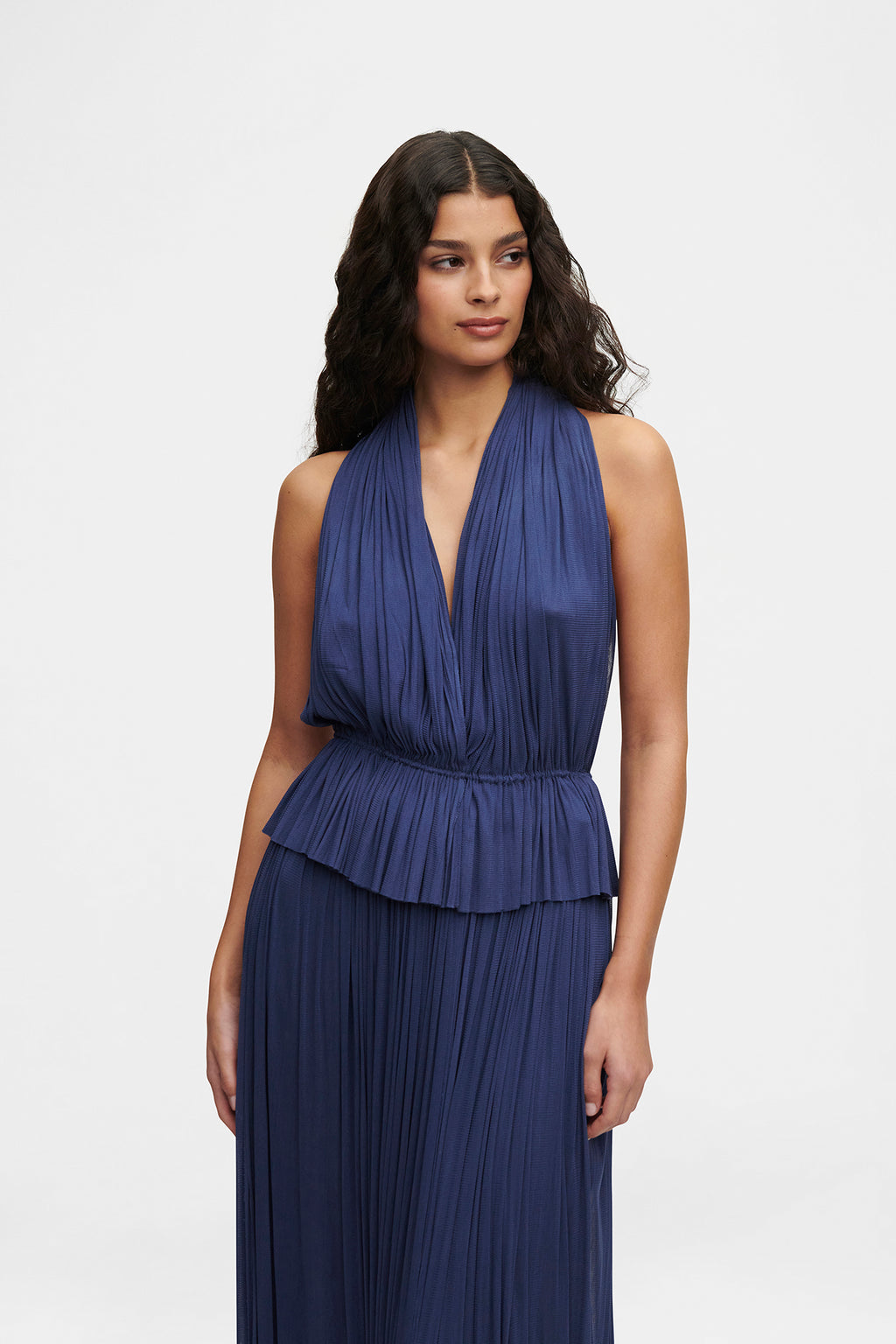 Ocean Blue Silk Tulle Top