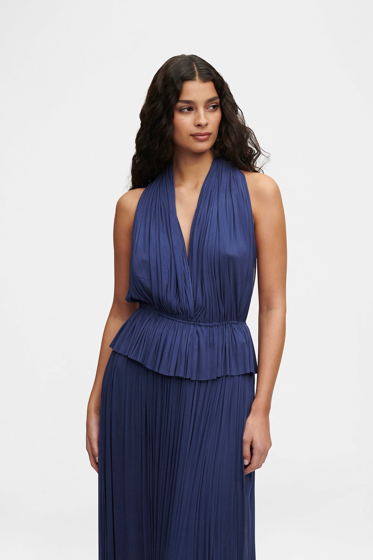 Ocean Blue Silk Tulle Top