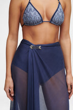 Ocean Blue Silk Tulle Scarf