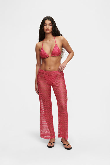 Pink Knit Trousers, Italian knit, HANNE BLOCH