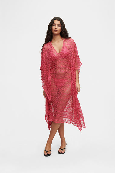 Pink Knit Kaftan, one-size Italian knit, HANNE BLOCH
