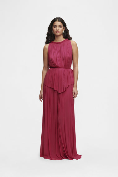 Pink Silk Halter Set, skirt and halter top in 100% Grade 6A mulberry silk, image 3, HANNE BLOCH