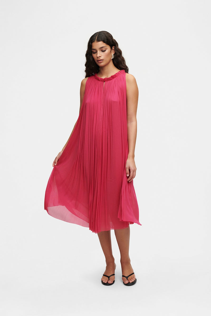 Silk Tulle Halter Dress