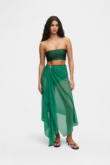 Forest Green Bandeau Top swim top, image 2, HANNE BLOCH