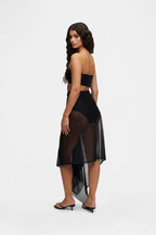 Black Silk Tulle Scarf