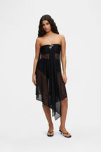 Black Silk Tulle Scarf