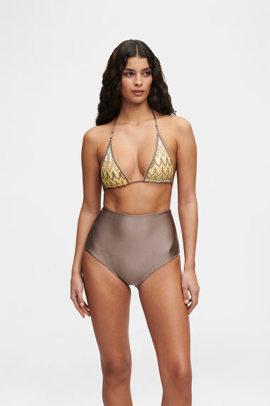 Taupe High Brief swim bottom, HANNE BLOCH