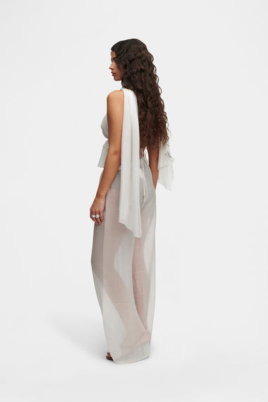 White Silk Trousers, wavy 100% Grade 6A mulberry silk, image 5, HANNE BLOCH
