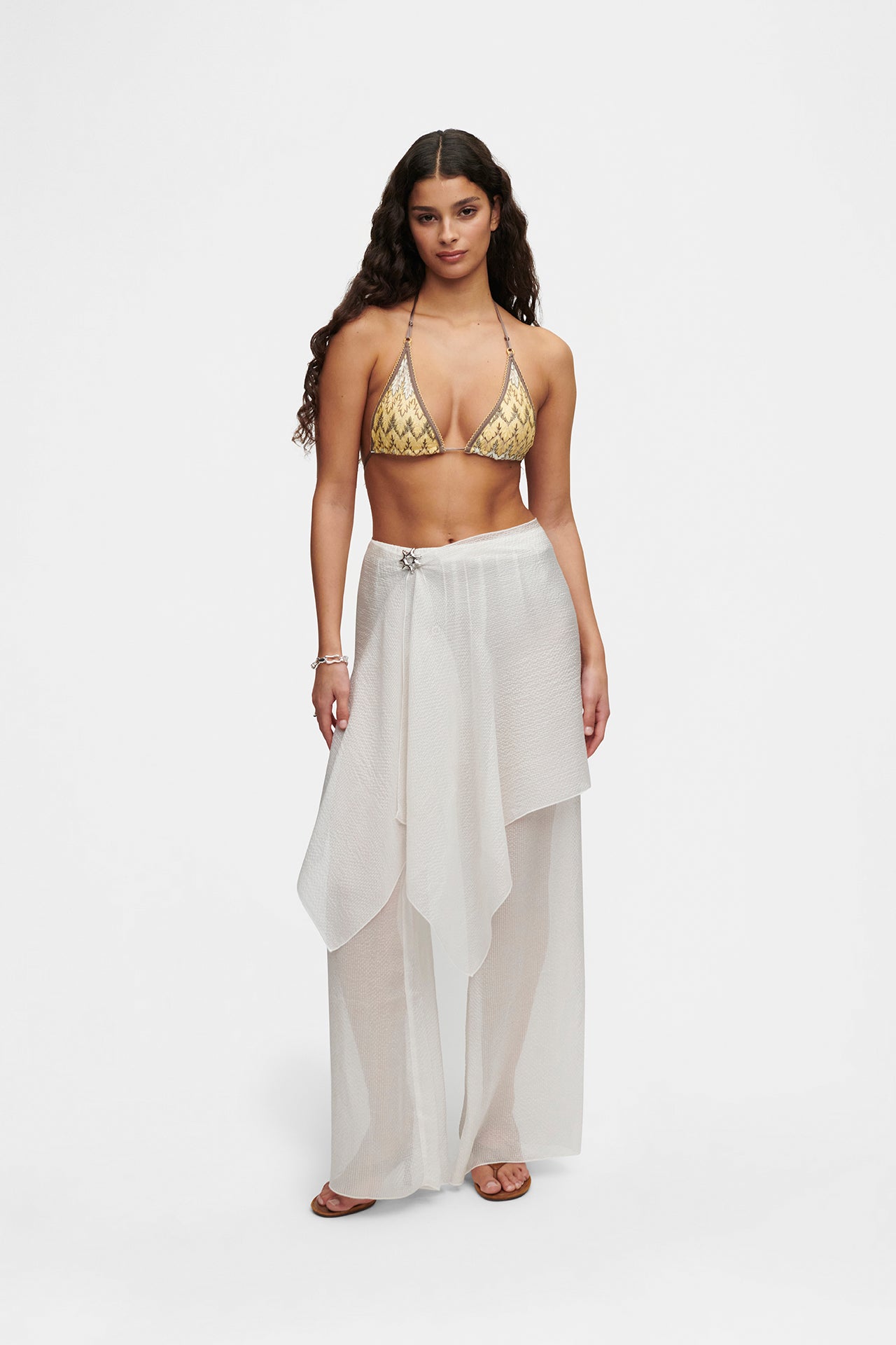 White Silk Trousers, wavy 100% Grade 6A mulberry silk, image 3, HANNE BLOCH