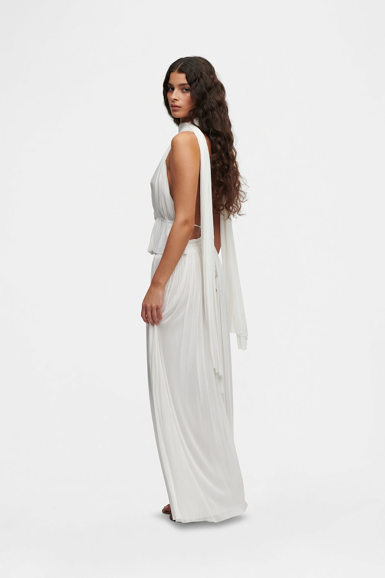 White Silk Tulle Scarf in Grade 6A Mulberry Silk | HANNE BLOCH