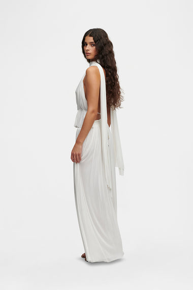 White Silk Tulle Scarf, raw-cut 100% Grade 6A mulberry silk tulle, HANNE BLOCH