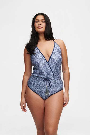 Ocean Knit V-Swimsuit, Italian knit, HANNE BLOCH