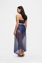 Ocean Blue Silk Tulle Scarf