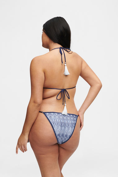 Ocean Knit Triangle Bikini, Italian knit, shown on model wearing size XL, HANNE BLOCH