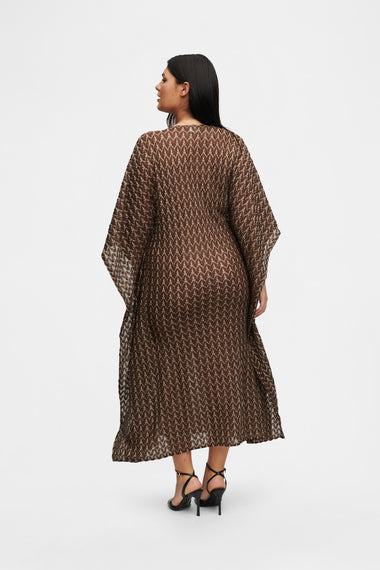 Brown Gold Knit Kaftan, one-size Italian knit, image 5, HANNE BLOCH