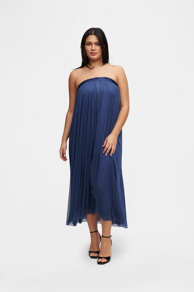 Ocean Blue Silk Tulle Skirt