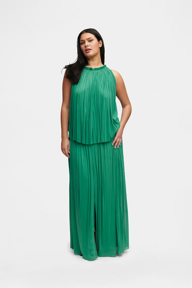 Forest Green Silk Halter Set, skirt and halter top in 100% Grade 6A mulberry silk, image 4, HANNE BLOCH