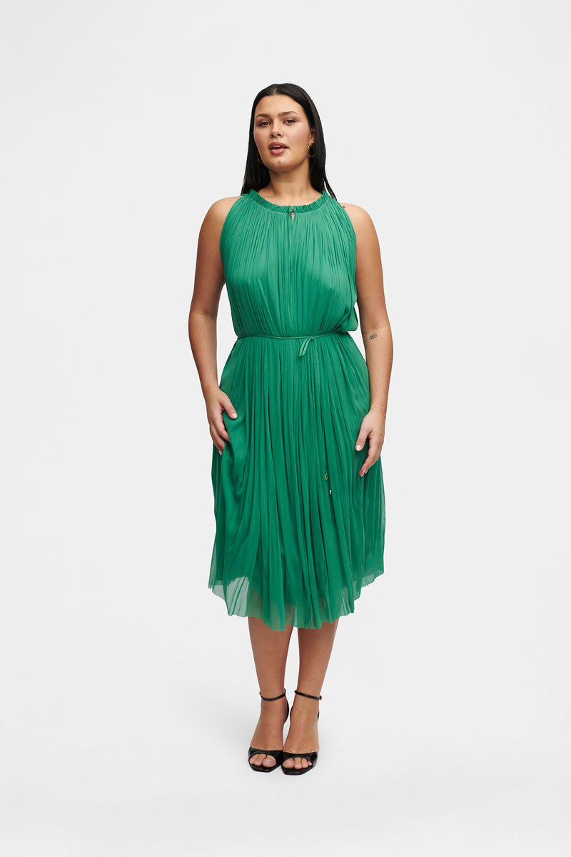 Silk Tulle Halter Dress