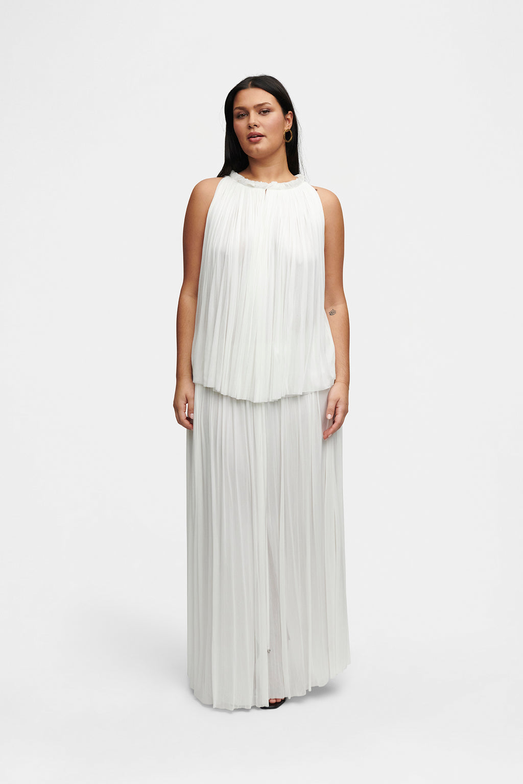 Silk Tulle Halter Top