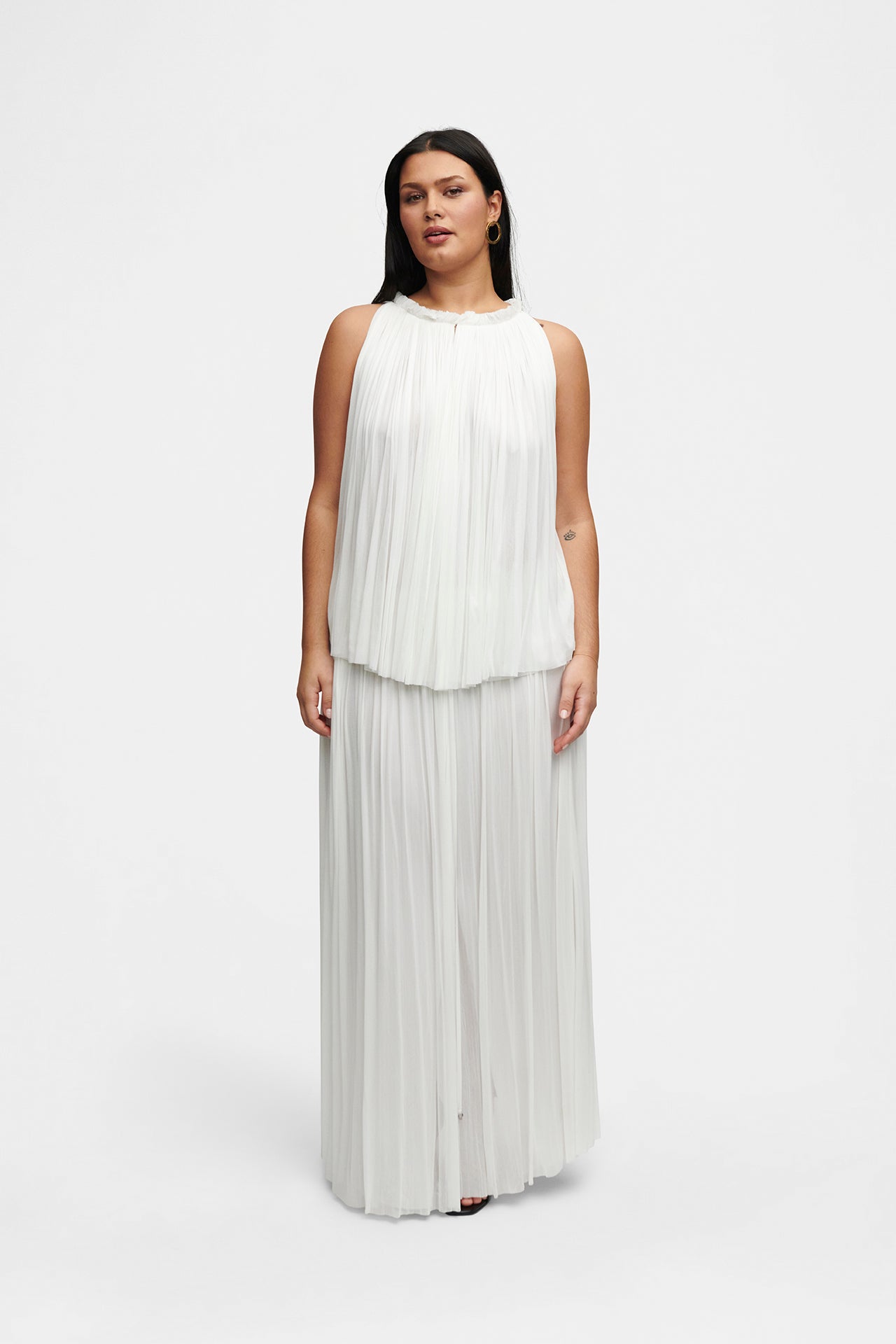Silk Tulle Halter Top