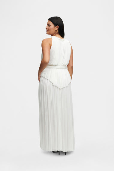 White Silk Halter Set, skirt and halter top in 100% Grade 6A mulberry silk, image 4, HANNE BLOCH