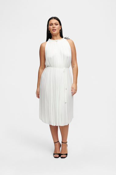 White Silk Tulle Halter Dress, floor-length 100% Grade 6A mulberry silk, image 3, HANNE BLOCH