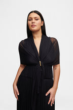 Black Silk Tulle Scarf