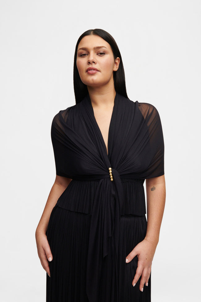 Black Silk Tulle Scarf