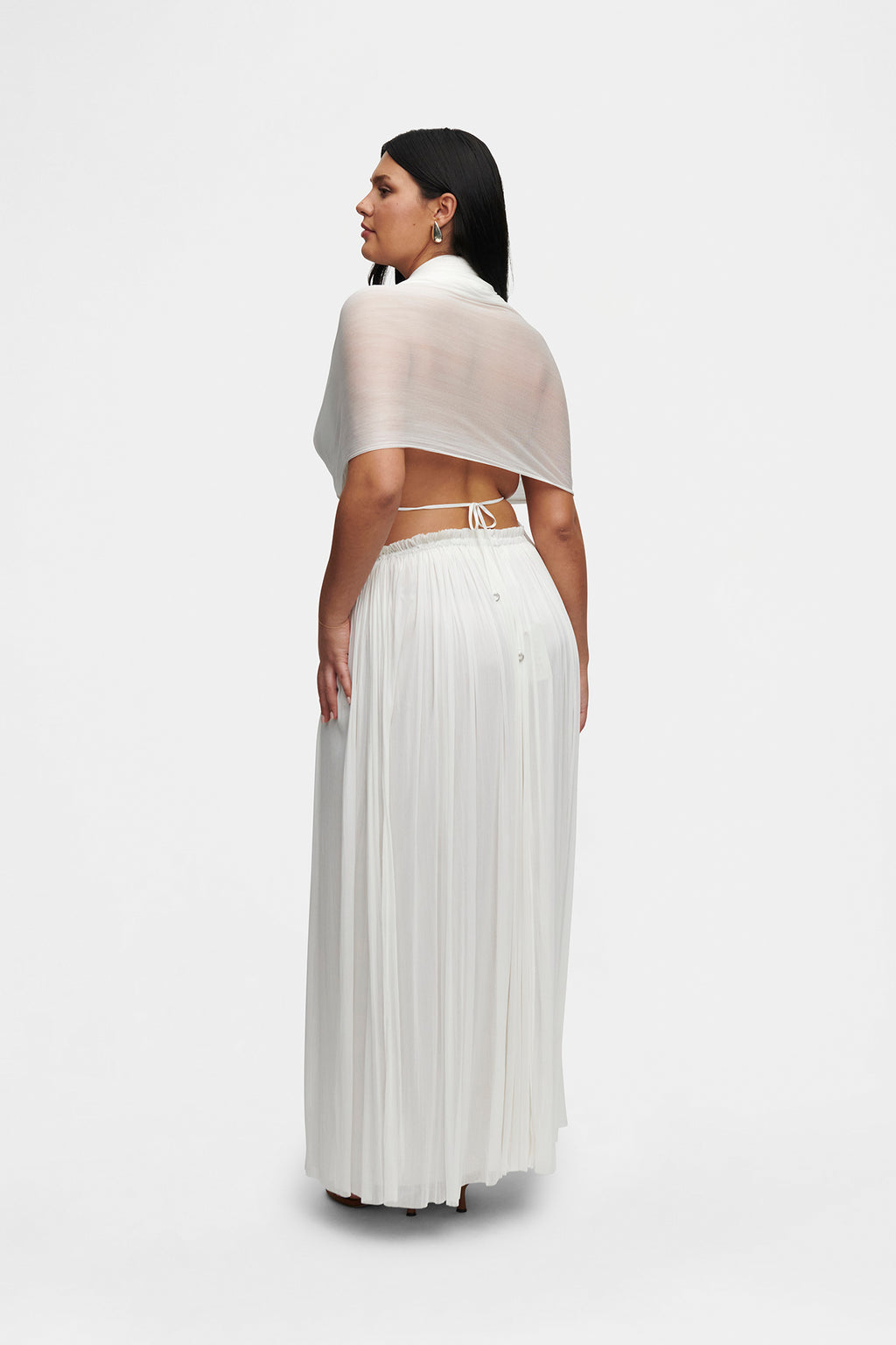 White Silk Tulle Scarf, raw-cut 100% Grade 6A mulberry silk tulle, image 10, HANNE BLOCH