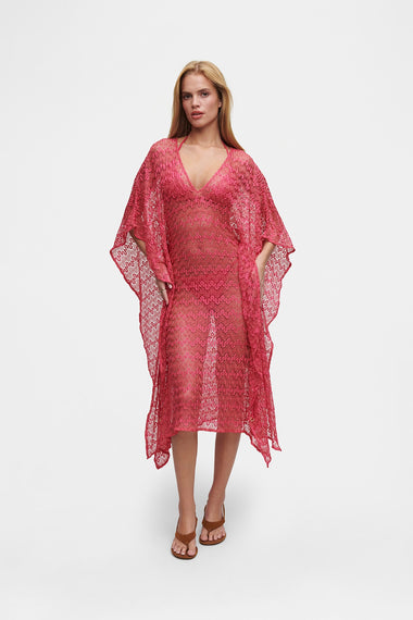 Pink Knit Kaftan, one-size Italian knit, image 5, HANNE BLOCH