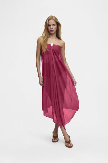 Pink Silk Tulle Scarf, raw-cut 100% Grade 6A mulberry silk tulle, image 3, HANNE BLOCH