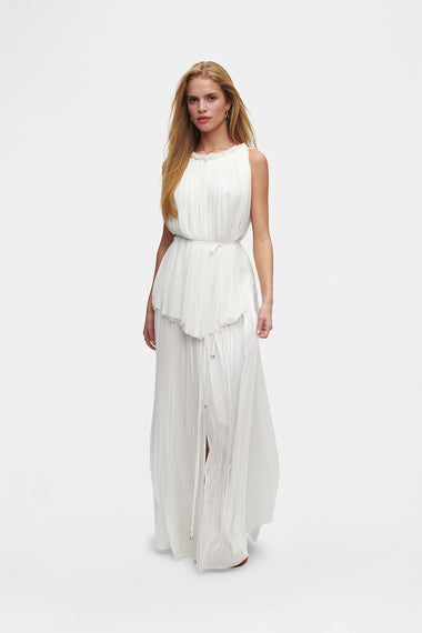 White Silk Tulle Halter Top, 100% Grade 6A mulberry silk tulle, HANNE BLOCH