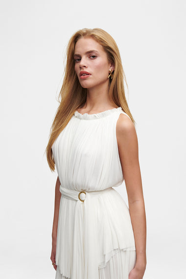 White Silk Tulle Halter Top, 100% Grade 6A mulberry silk tulle, image 4, HANNE BLOCH