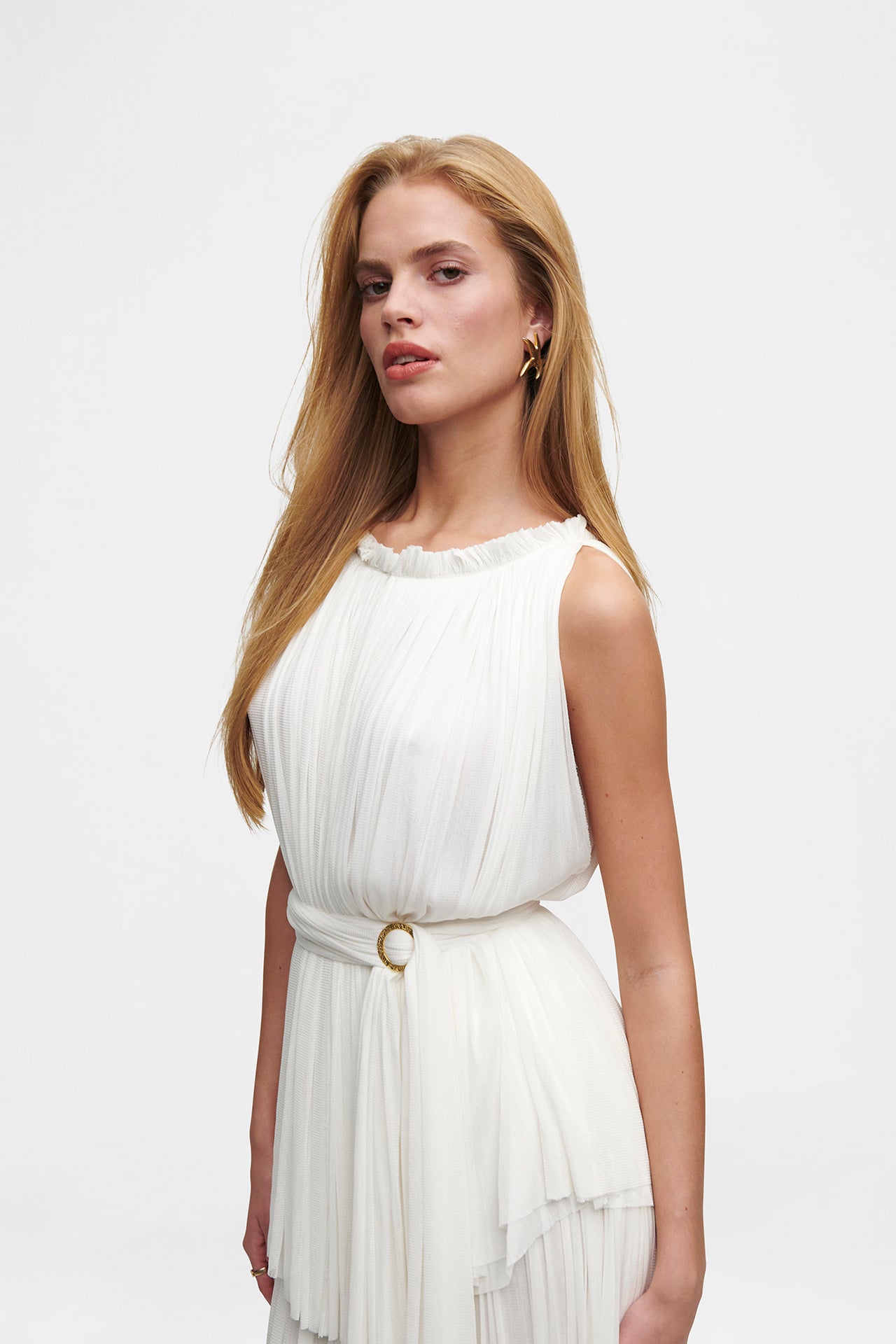 White Silk Tulle Scarf, raw-cut 100% Grade 6A mulberry silk tulle, image 5, HANNE BLOCH