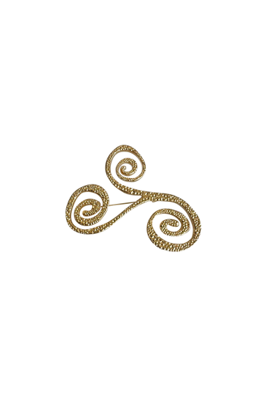 Swirl gold-plated pin, HANNE BLOCH