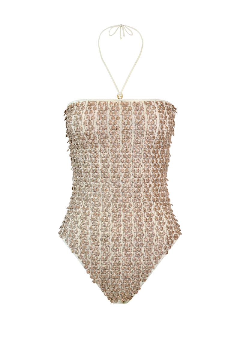 White Pom Pom Swimsuit