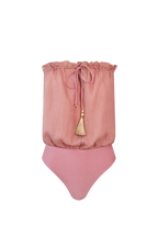 Blush Bandeau Silk Swimsuit