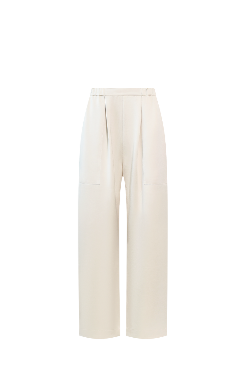 White Satin Trousers