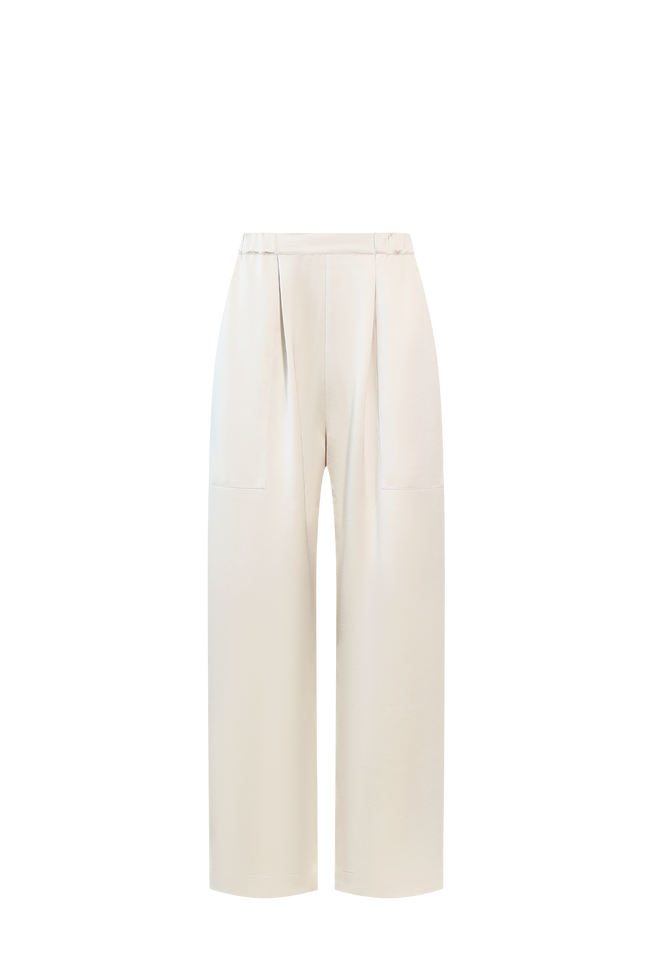 White Satin Trousers