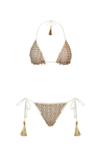 White Pom Pom Triangle Bikini