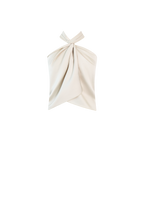 White Satin Tie Top