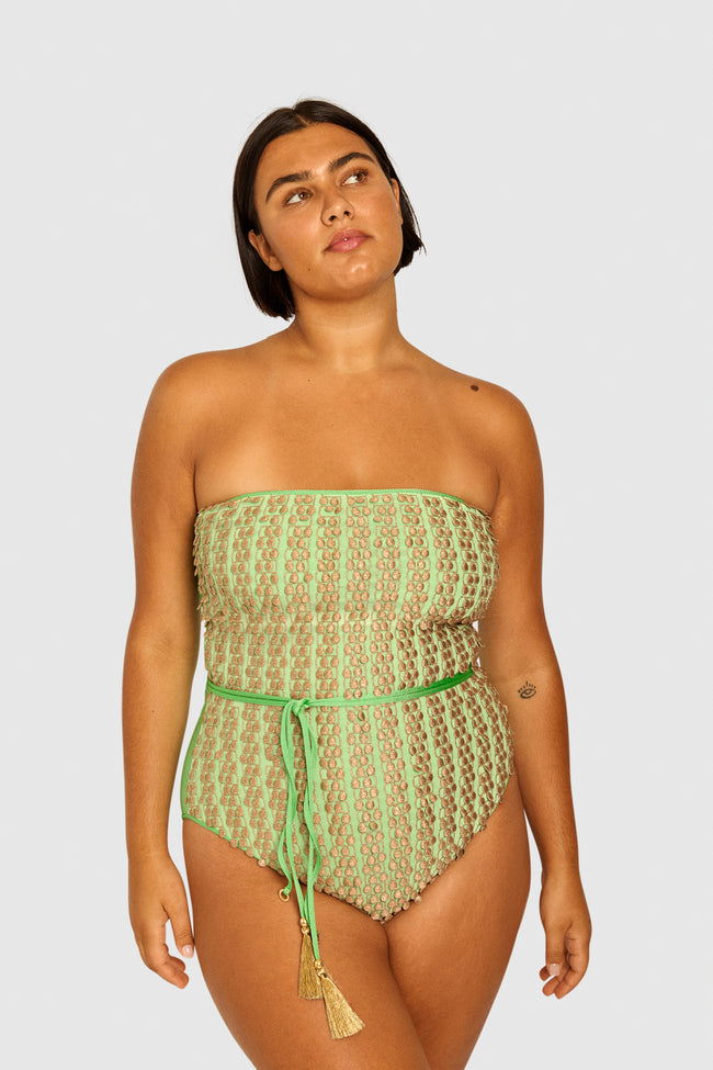 Mint Pompom Swimsuit