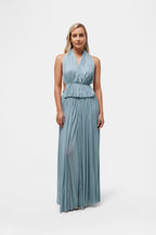 Ice Blue Silk Skirt & Top Set