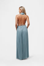 Ice Blue Silk Tulle Top & Skirt